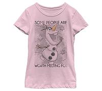 Disney Frozen Worth The Melt Girl's Solid Crew Tee