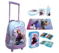 Disney Frozen Zaino Trolley À Roulettes Lila, Astuccio, Set Repas École