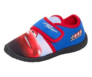Disney Garçons Chaussures de Maison Cars Chaussons à Fermeture Facile Bottes d’Intérieur Lightning McQueen, gris, 5 UK Child
