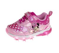 Disney Girls' innie Mouse Shoes - Minnie Mouse Slip-On Laceless Light-Up Sneakers (Toddler/Little Kid), Size 11 Little Kid, Pink Minnie Mouse