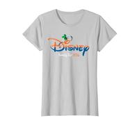 Disney Goofy Script Logo Family Trip 2026 Vacation T-Shirt, Femme, Argent, S