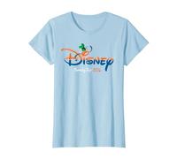 Disney Goofy Script Logo Family Trip 2026 Vacation T-Shirt, Femme, Bleu Céleste, S