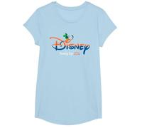 Disney Goofy Script Logo Family Trip 2026 Vacation T-Shirt, Fille, Bleu Céleste, S