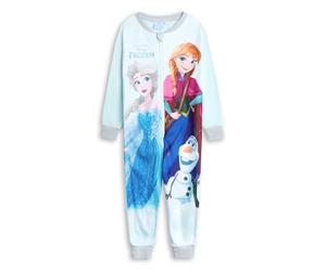 Disney Grenouillère Bleu Clair La Reine des Neiges pour Fille | Pyjama en Micropolaire zippé avec Elsa, Anna et Olaf | Tenue de Nuit Confortable pour Le Soir | Pyjama Enfant pour la Maison