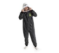 Disney Grenouillère Unisexe Noire Jack Skellington L'Étrange Noël de Monsieur Jack | Tenue d'intérieur à Capuche zippée en Polaire rayée et Confortable | Produits