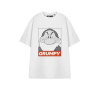 Disney Grumpy Dwarf T-Shirt Blanc à Manches Courtes pour Hommes | Tee-Shirt Graphique Blanche-Neige pour Hommes | Vêtements de Personnage des Sept Nains | Marchandise Classique du Film