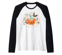 Disney Halloween Mickey Mouse Pumpkin Cauldron & Ghost Pals Manche Raglan