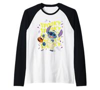 Disney Halloween Stitch Mummy Costume Groovy Wavy Spooky Manche Raglan
