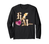 Disney Hannah Montana Thunderbolt Heart Initials Logo Manche Longue