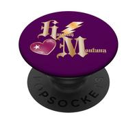 Disney Hannah Montana Thunderbolt Heart Initials Logo PopSockets PopGrip Adhésif