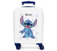 Joumma Disney Happy Stitch Valise de Cabine Blanche 33 x 50 x 20 cm Rigide 2 kg Fermeture à Combinaison latérale ABS 2 kg 33 L Bagage à Main, Blanc, Talla única, Valise Cabine