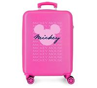 Disney have a good Time Mickey signature Valise cabine rose 38x55x20 cm ABS rigide Fermeture à combinaison latérale 35L 2 kgs 4 roues doubles bagage à main