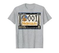 Disney Hercules Grecian Marathon Poster T-Shirt, Homme, Gris Chiné, L