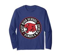 Disney High School Musical La comédie musicale La série Wildcat Manche Longue, Unisexe pour adultes, Bleu Marine, S