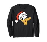 Disney Holiday Donald Duck Big Face Santa Hat Christmas Manche Longue