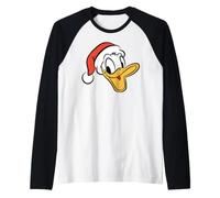 Disney Holiday Donald Duck Big Face Santa Hat Christmas Manche Raglan