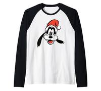 Disney Holiday Goofy Big Face Santa Claus Hat Christmas Manche Raglan