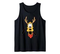 Disney Holiday Pluto Big Face Reindeer Antlers Christmas Débardeur