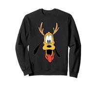 Disney Holiday Pluto Big Face Reindeer Antlers Christmas Sweatshirt