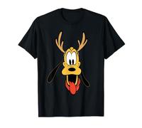 Disney Holiday Pluto Big Face Reindeer Antlers Christmas T-Shirt