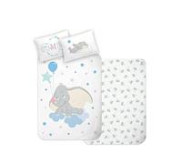 Disney Home Dumbo Parure de lit pour bébé 100 x 135 cm - Taie d'oreiller 40 x 60 cm - Motif réversible - Parure de lit pour Enfant - 100% Coton renforcé Super Doux - 2 pièces Dumbo - Certifié Öko-Tex