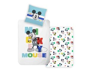 Disney Home Mickey Parure de lit réversible pour Enfant 135x200 cm, Taie d'oreiller 80x80 cm, Super Douce 100% Coton renforcé 2 pièces Parure de lit Mickey Parure de lit Douce et agréable sur la Peau