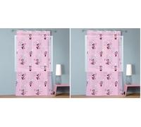 Disney Home Minnie Cute Voilage à Oeillets | 100% Polyester | Oeko-TEX | 140x240cm | Imprimé Fille | Rose (Lot de 2)