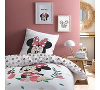 Disney Home Minnie Flower Parure de lit 100% Coton - Licence Officielle