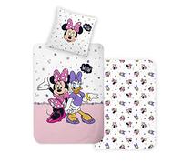 Disney Home Minnie Mouse Parure de lit réversible pour Enfant 135x200 cm, Taie d'oreiller 80x80 cm, Super Douce 100% Coton renforcé 2 pièces Parure de lit Minnie & Daisy
