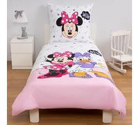 Disney Parure de lit réversible Home Minnie - Housse de Couette 140 x 200 cm - Taie d'oreiller 60 x 70 cm - 100% Coton renforcé Super Doux - Parure de lit 2 pièces - Doux et agréable sur la Peau