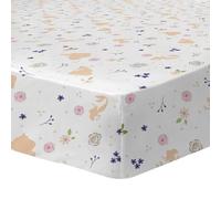 Disney Home Princesse Drap-Housse imprimé lit 1 Personne Bal | 100% Coton | Oeko-TEX | Drap Housse Enfant 90x190 cm | Blanc