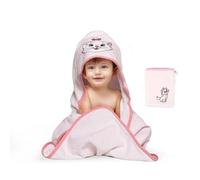 Disney Home Set 2 pièces Serviette de Bain à Capuche Marie Aristochats,pour bébé/jusqu'à 5 Ans,très,Absorbant,certifié Oeko-TEX,Serviette 80x80cm,Gant de toilette15x20cm