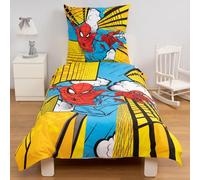 Disney Home Spiderman Parure de lit réversible 140 x 200 cm - Taie d'oreiller 60 x 70 cm - 100% Coton renforcé Super Doux - Parure de lit 2 pièces Spiderman Douce et agréable sur la Peau