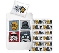 Disney Home Star Wars Parure de lit réversible 140 x 200 cm - Taie d'oreiller 60 x 70 cm - Super Doux renforcé 100% Coton 2 pièces Parure de lit Star Wars Doux et agréable au Toucher