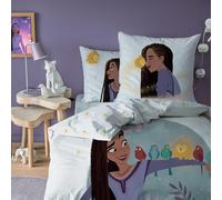 Disney Home Wish Asha Parure de lit imprimée 100% Coton Licence Officielle