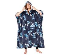Disney Pull Plaid Femme Stitch Plaid à Manche en Polaire Sweat Poncho Polaire Oversize Long Taille Unique Adulte Ado