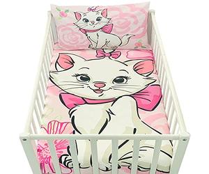 Disney Housse de Couette Bebe 100x135cm et taie d'oreiller 40x60cm | Parure de lit Bebe pour lit 60x120 ou 70x140cm | Linge de lit Marie Aristochats pour Tout-Petits