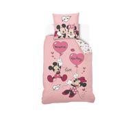 Housse de couette disney mickey et minnie coton rose 140X200 63X63