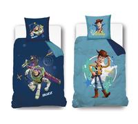 DISNEY - Housse de couette réversible Disney Toy Story - 140x200 cm + 1 taie d'oreiller - 100% Coton - Bleu