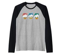 Disney Huey Dewey & Louie Duck Big Face Retro Trip Matching Manche Raglan