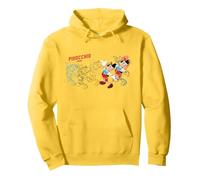 Disney Ink and Paint Pinocchio 1940 Art Series Sweat à Capuche, Unisexe pour adultes, Citron, S