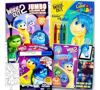Disney Inside Out Lot de 2 livres de coloriage Pixar Inside Out - Encre sans désordre Imagine, pack de jeu, crayons, autocollants pour filles