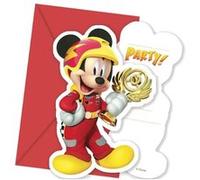 Disney invitations avec Mickey Mouse enveloppe rouge 6 pièces Rood