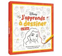 DISNEY - J'apprends à dessiner - 62 personnages en pas à pas (6+) - Walt Disney - Hachette Disney - broché - Document jeunesse