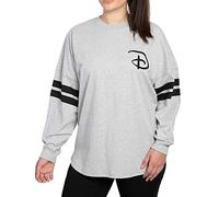 Disney Jersey Women's Mickey Mouse Long Sleeve, Gray (Small)