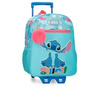 Disney Joumma Aloha Stitch Sac à dos scolaire avec chariot Bleu 27 x 33 x 11 cm Polyester