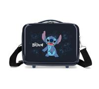 Disney Joumma Bags Happy Stitch Valises de cabine, fabriquées en ABS, matériau résistant et léger, fermeture à combinaison latérale, bleu marine, Trousse de toilette