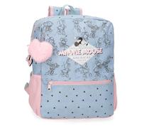 Disney Joumma Bags Minnie American Darling Sac à dos pour enfant, bleu et rose, fabriqué en polyester, bretelles réglables pour un transport confortable, plusieurs compartiments, avec porte-clés