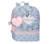Disney Joumma Bags Minnie American Darling Sac à dos pour enfant, bleu et rose, fabriqué en polyester, bretelles réglables pour un transport confortable, plusieurs compartiments, avec porte-clés