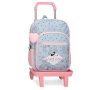 Disney Joumma Bags Minnie American Darling Sac à dos pour enfant, bleu et rose, fabriqué en polyester, bretelles réglables pour un transport confortable, plusieurs compartiments, avec porte-clés